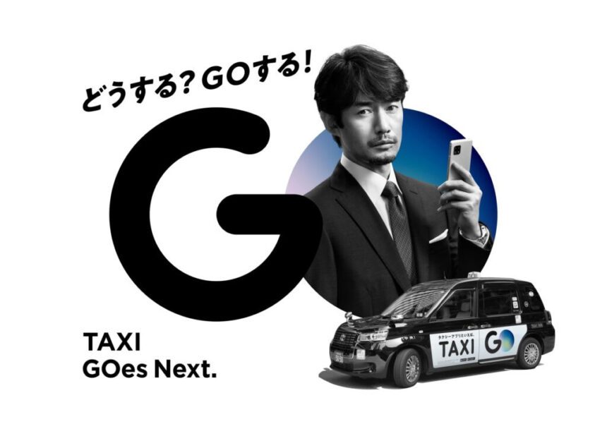 GO taxi advertisement. "taxi goes next"