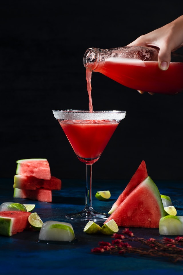 red watermelon drink. Photo by Ahmadreza Rezaie on Unsplash