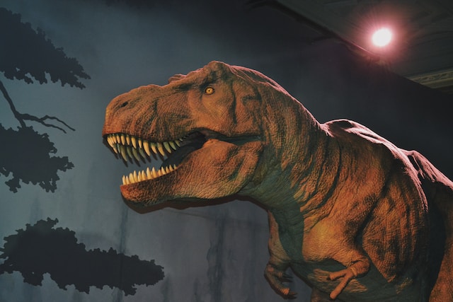 Animatronic Tyrannosaurus (T-rex) at the Natural History museum, London, United Kingdom